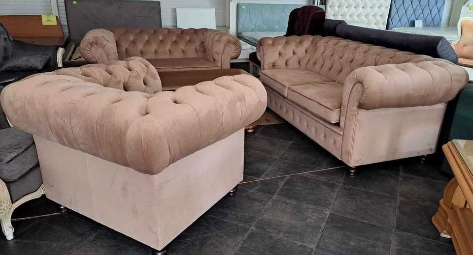 Komplet wypoczynkowy Chesterfield/TRANSPORT GRATIS