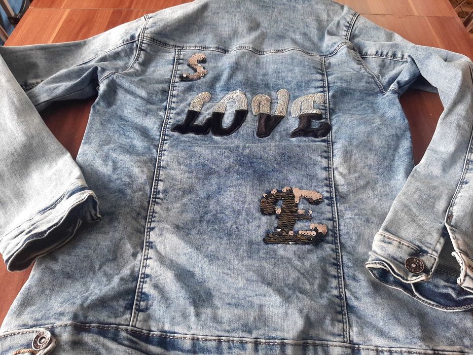 Kurtka jeansowa dla dziewczynki rozmiar 164