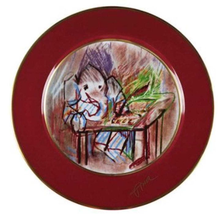 Prato porcelana Julio Pomar O Estudioso