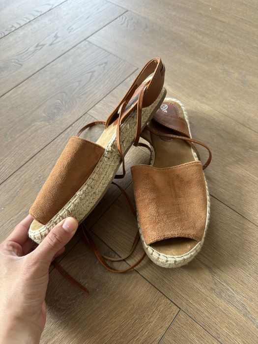 Sandały sandałki sznurowane wiązane zamszowe zamsz Espadryle