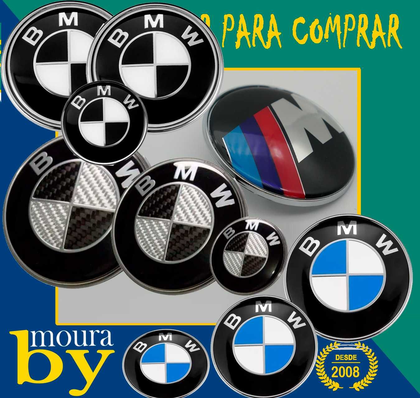 centro de rodas Emblemas BMW Frontal e da mala comando