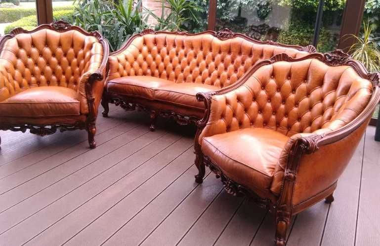 диван комплект  честерфілд людовік барокко шкіра chesterfield