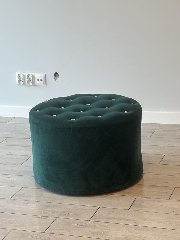 Pufa Glamour Butelkowa Zieleń