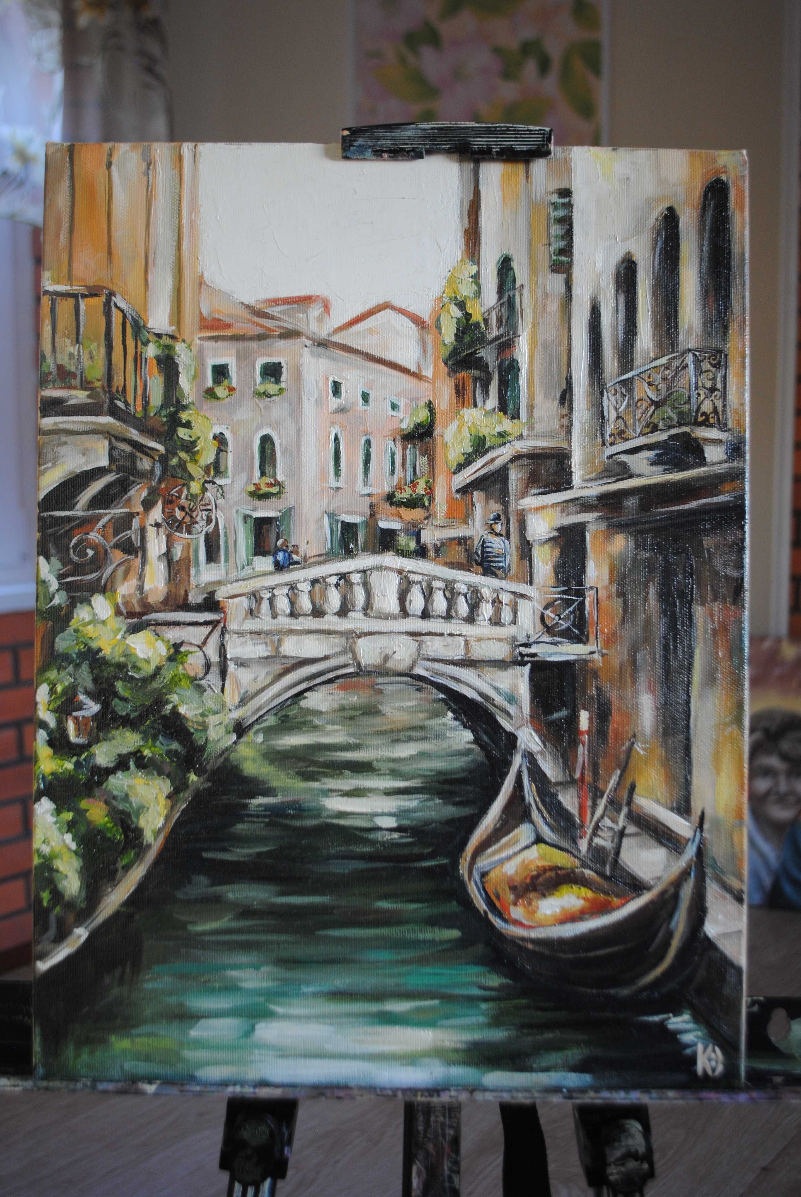 Картина маслом " Прогулянка Венецією" 30x40