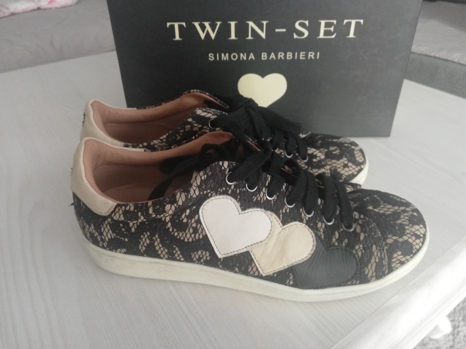 TWIN SET Simona Barbieri koronkowe Sneakersy r. 39