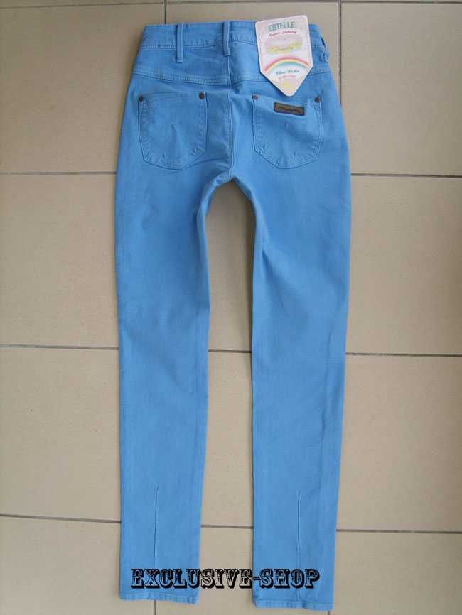 Spodnie damskie jeansy Wrangler Estelle wysoki stan W27 L32 pas 70 cm