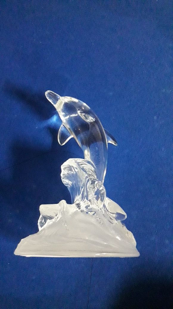 Golfinho em vidro - peça decorativa ou pisa-papéis
