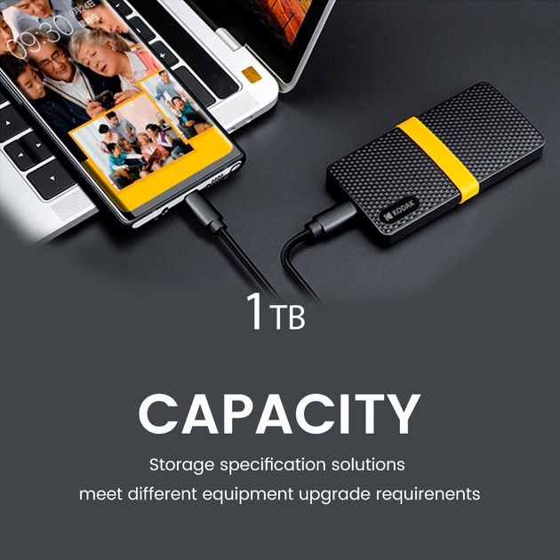 Продам внешний SSD 1TB Kodak X200, USB Type-C 3.1 Черный