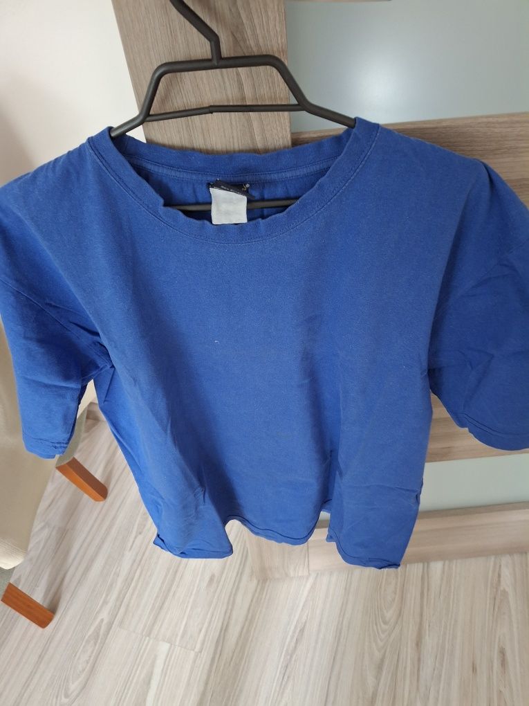 T-shirt gładki męski niebieski