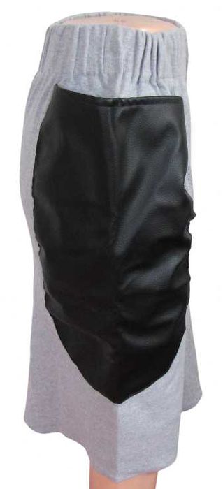Designerska spódnica kieszenie eko skóra S/M