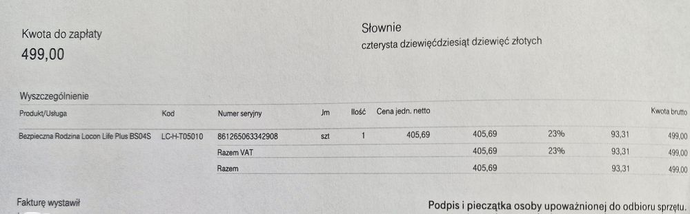 Opaska SOS z wyświetlaczem Locon Life Plus