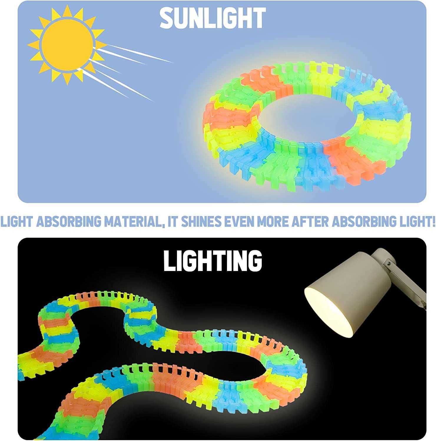 Glow Racing Track Car Set Led Light