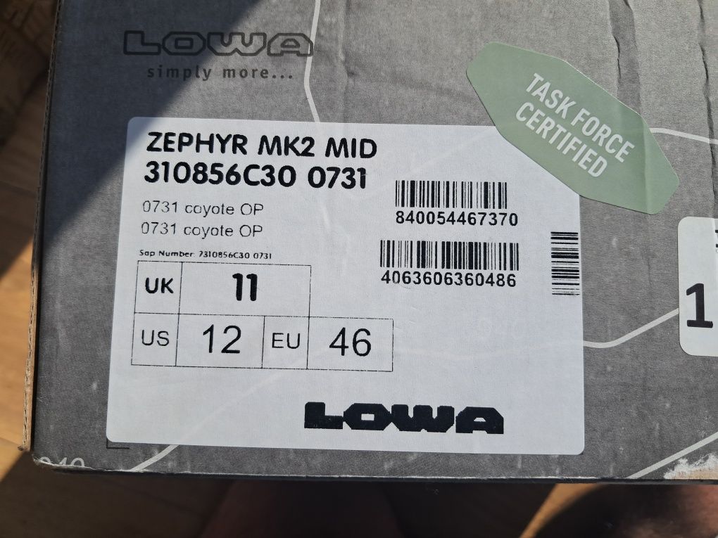 Lowa zephyr mk2 mid 46 coyote