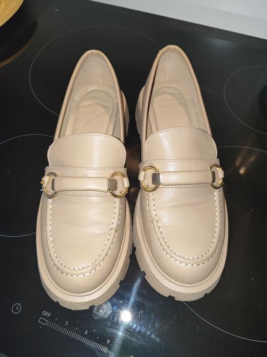 Damskie beżowe eleganckie espadryle ekoskóra 39