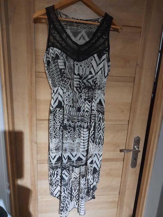 Sukienka letnia r40 panterka biało czarna