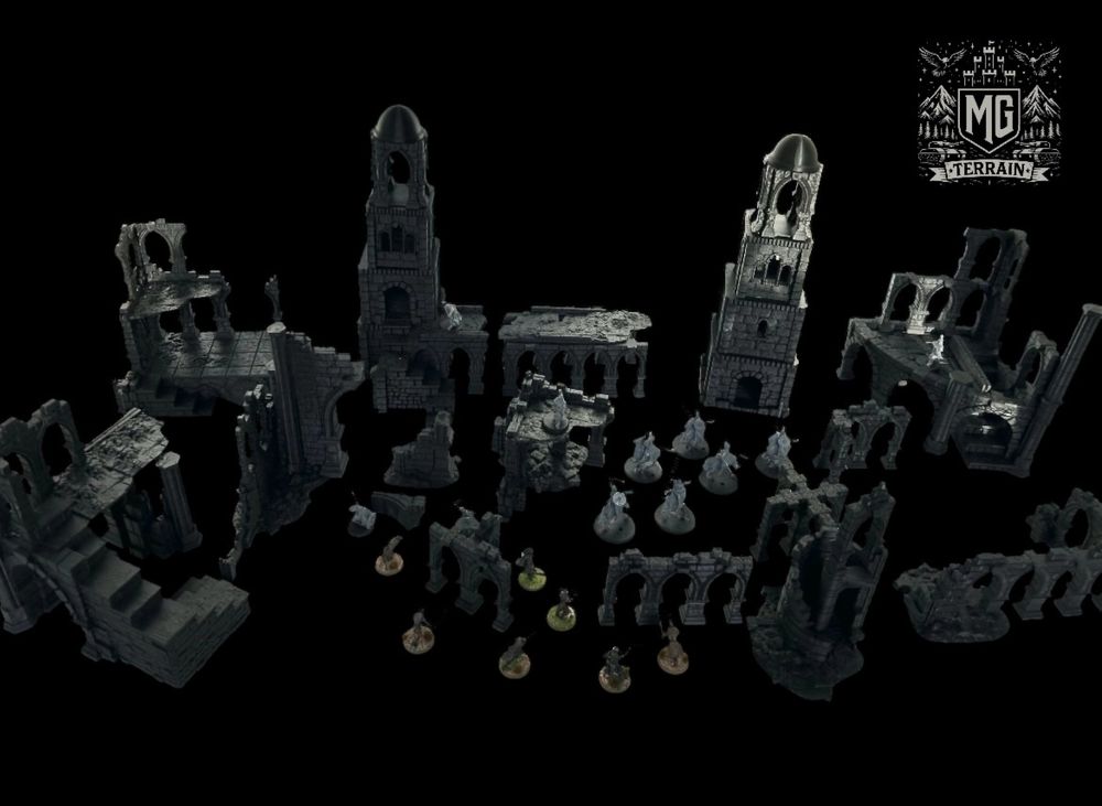 Zestaw Ruin Makiety do Gry bitewnej Druk3D ME SBG LotR WH40k Aos Saga