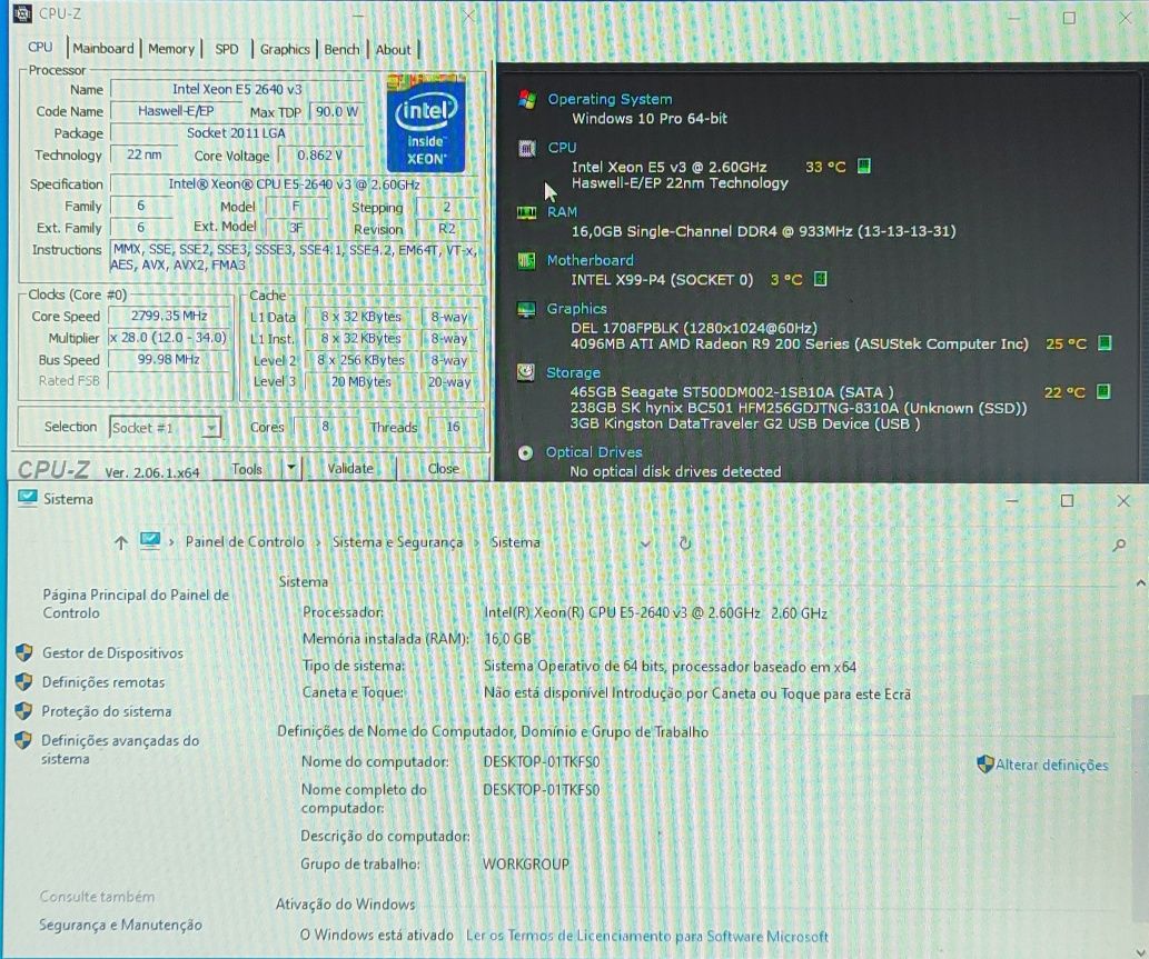 PC Jogos Core i7 5930-8 core(Xeon 2640 V3)+R9 290 4gb+16gb+750gb NVME