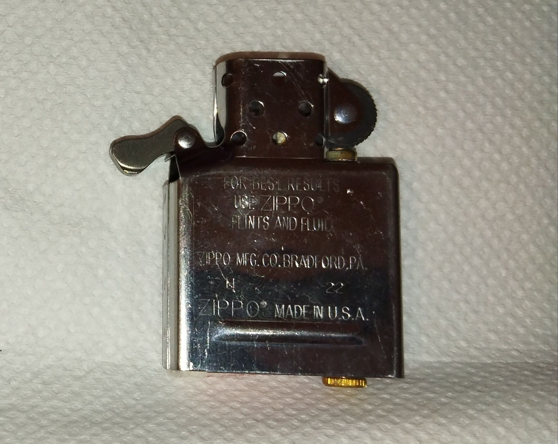 Oryginalna zapalniczka Zippo Antique Brass + benzyna + knot + kamienie