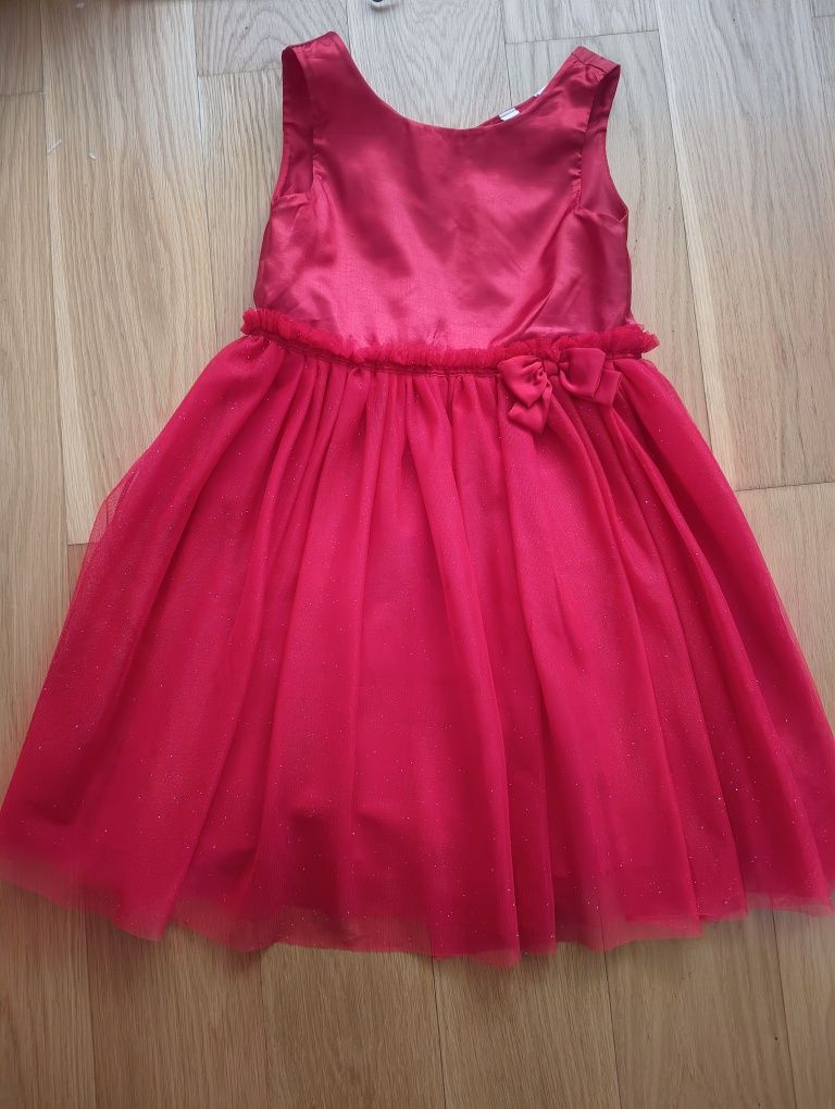 Sukienka czerwona H&M 7-8 lat 128cm