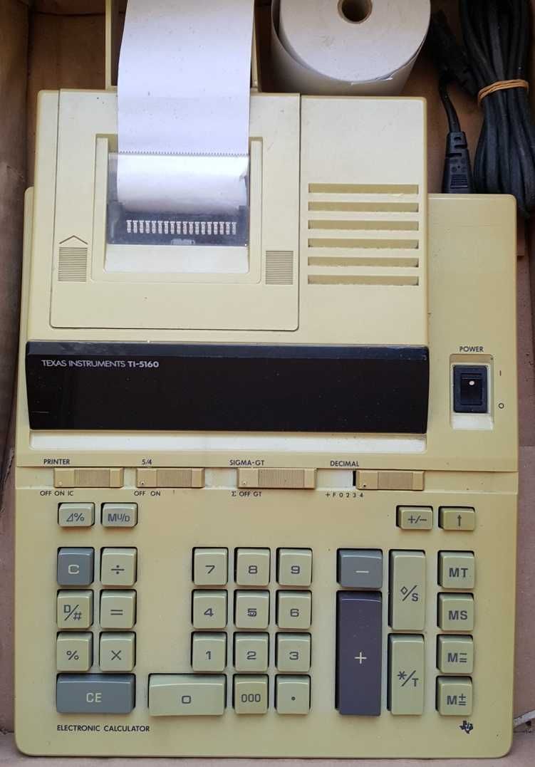 Máquina de Calcular de rolo, Texas Instruments TI-5160 (RARA), vintage