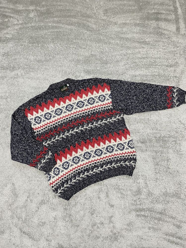 Bardzo gruby męski sweter rozmiar L 50% wełna