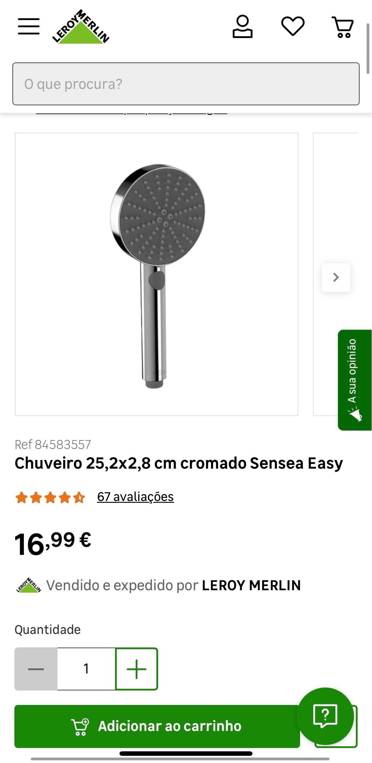 Chuveiro e mangueira Sensea