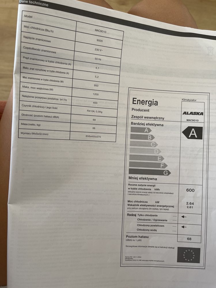 Klimatyzator przenośny klimatyzacja osuszanie Alaska