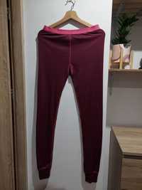 Burgundowe legginsy Norheim termoaktywne bielizna L-XL