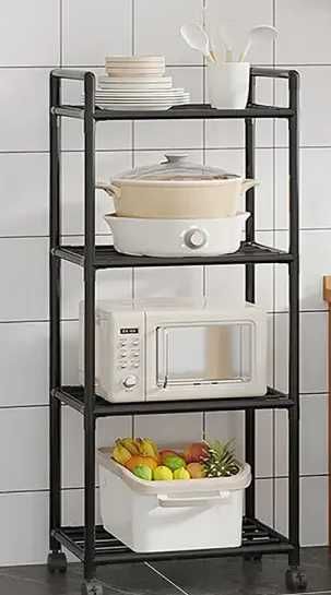 Полка напольная стеллаж вертикальный на колесиках