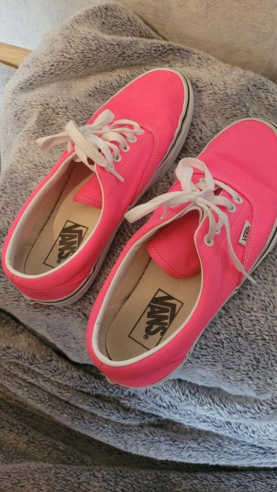 Vans era neon knockout pink white