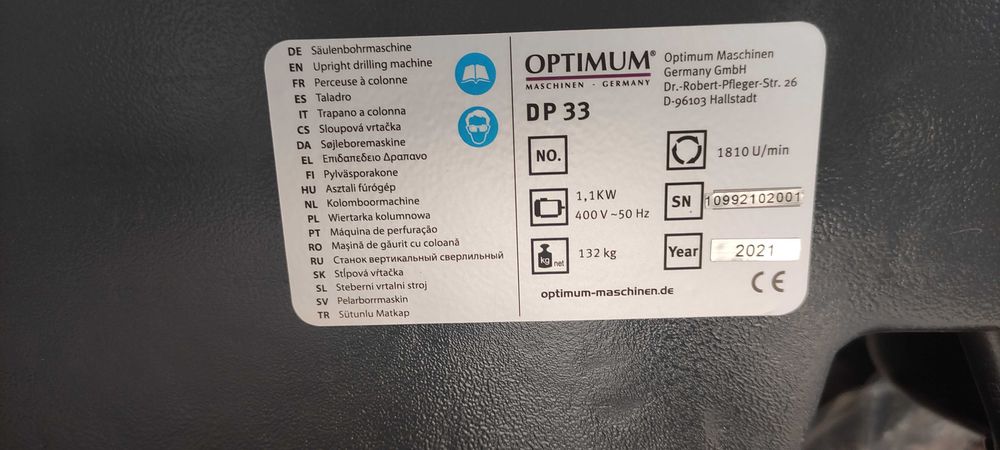 Wiertarka OPTIMUM Optidrill DP 33