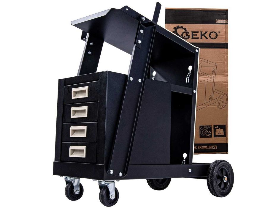 SPAWALNICZY WÓZEK do spawarek MIG TIG MMA SZUFLADY z półką na butlę