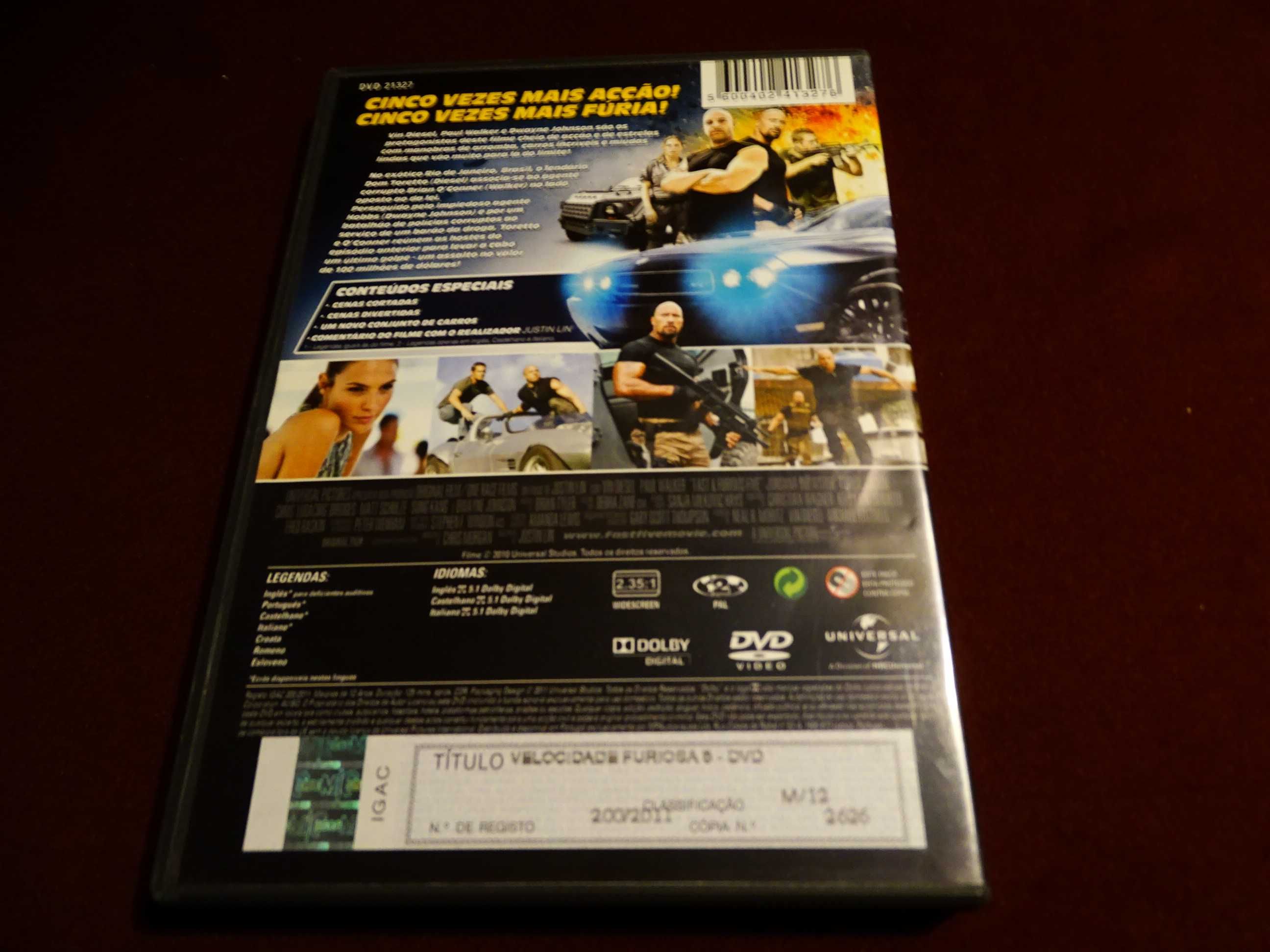 DVD-Velocidade furiosa 5 - Vin Diesel/oaul Walker/Dwayne Johnson
