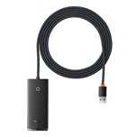 Baseus Lite Series HUB 4-Portowy (USB-A do 4xUSB-A 3.0) 2m czarny (WKQ