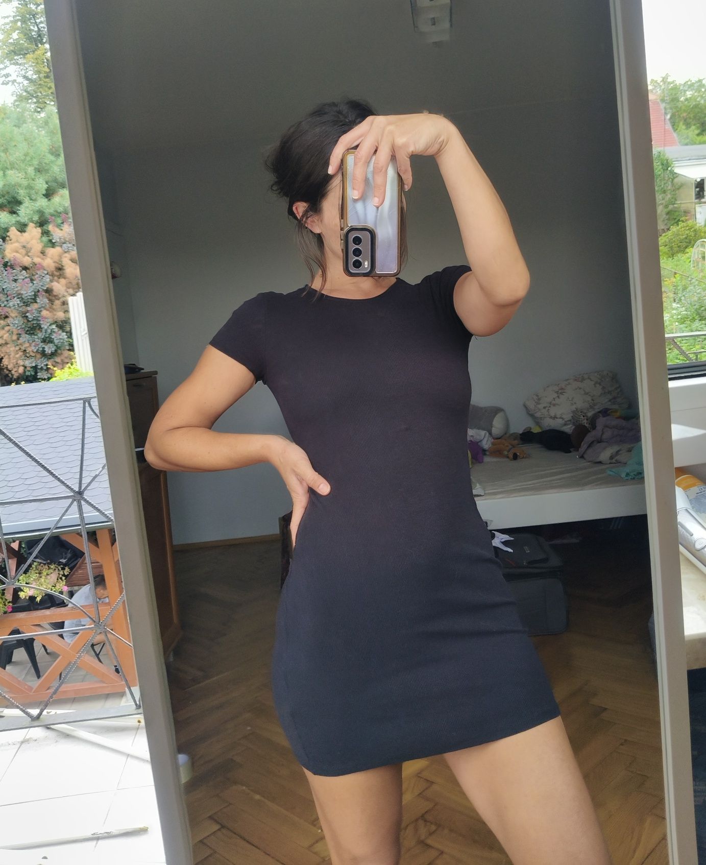 Little Black dress czarna sukienka prążek XS
