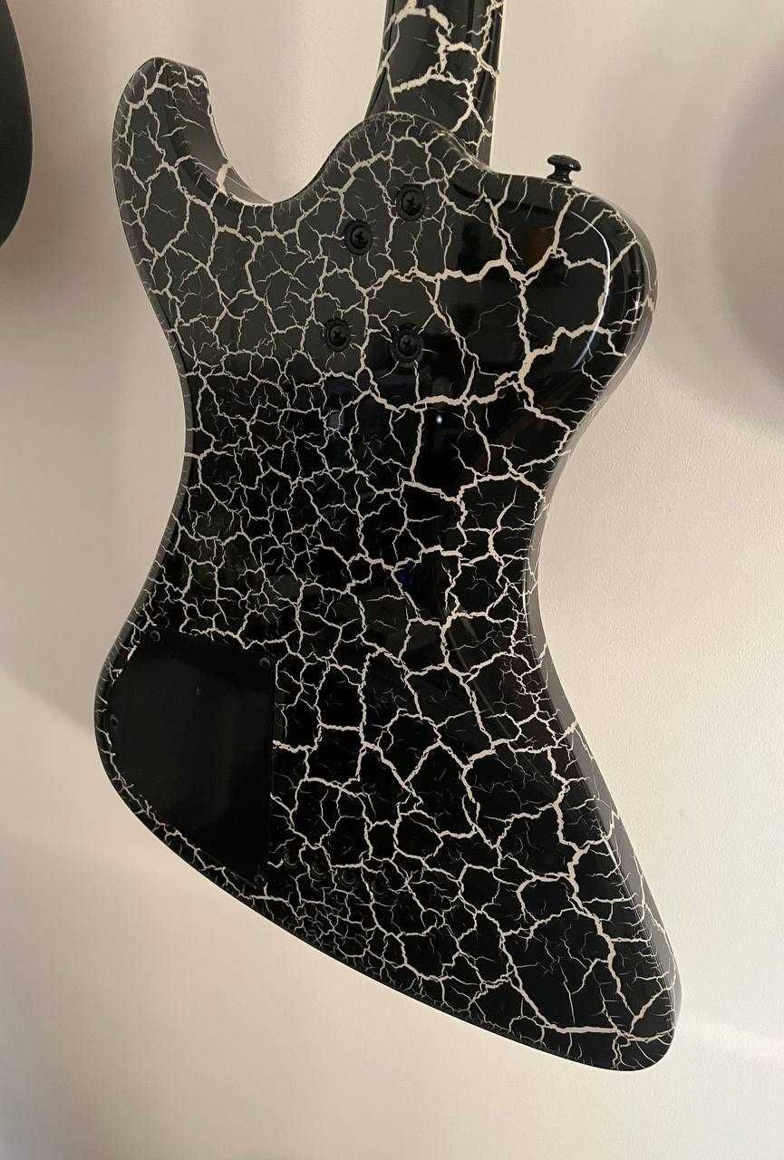 Dunable DE R2 Bass Black/White Crackle 2024 - Long Scale