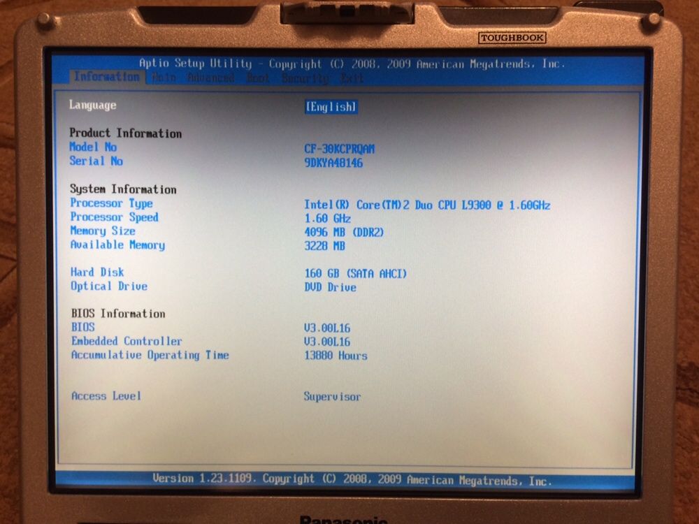 Panasonic Toughbook CF-30 mk3 защищённый ноутбук