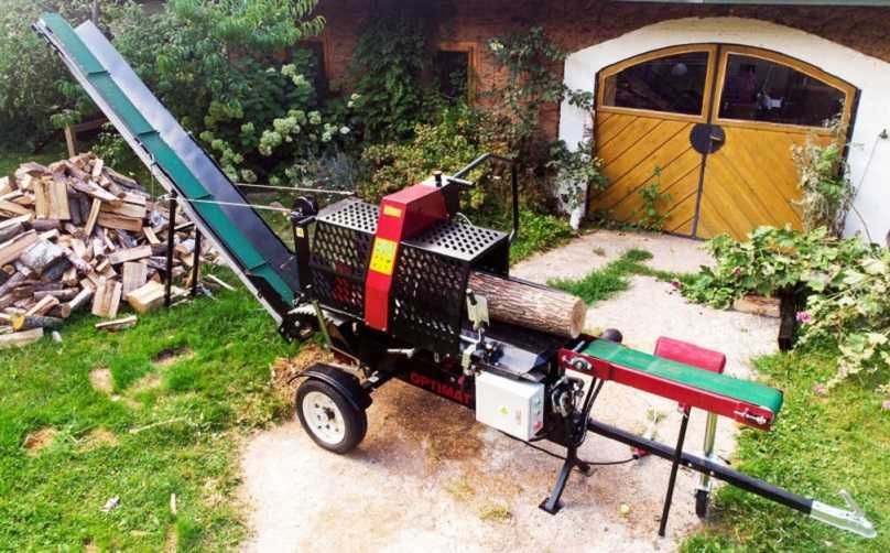Piło łuparka do drewna kłód drzewa mocna elektryczna 7,5kW 20ton 2024