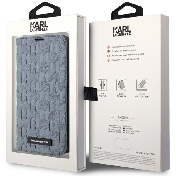 Etui Karl Lagerfeld na iPhone 14 Pro Max 6.7" - Srebrny Monogram