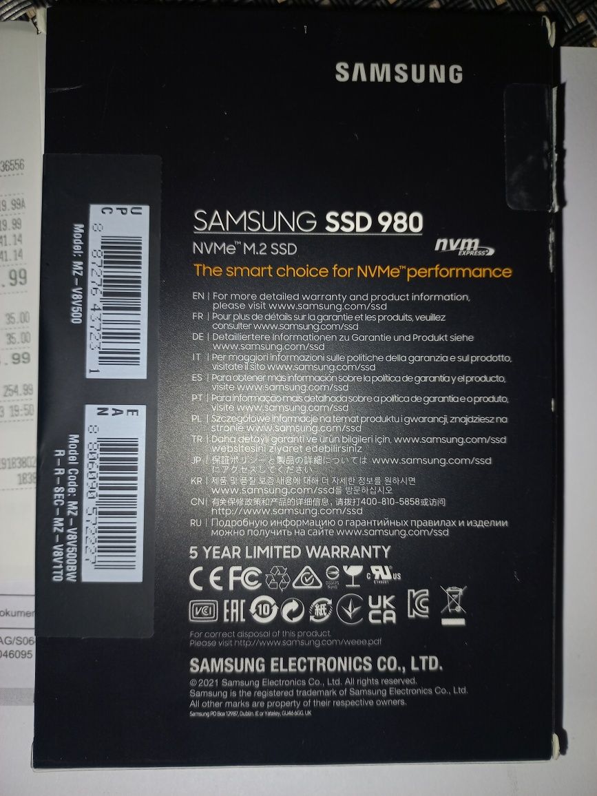 Dysk SSD Samsung 500 GB