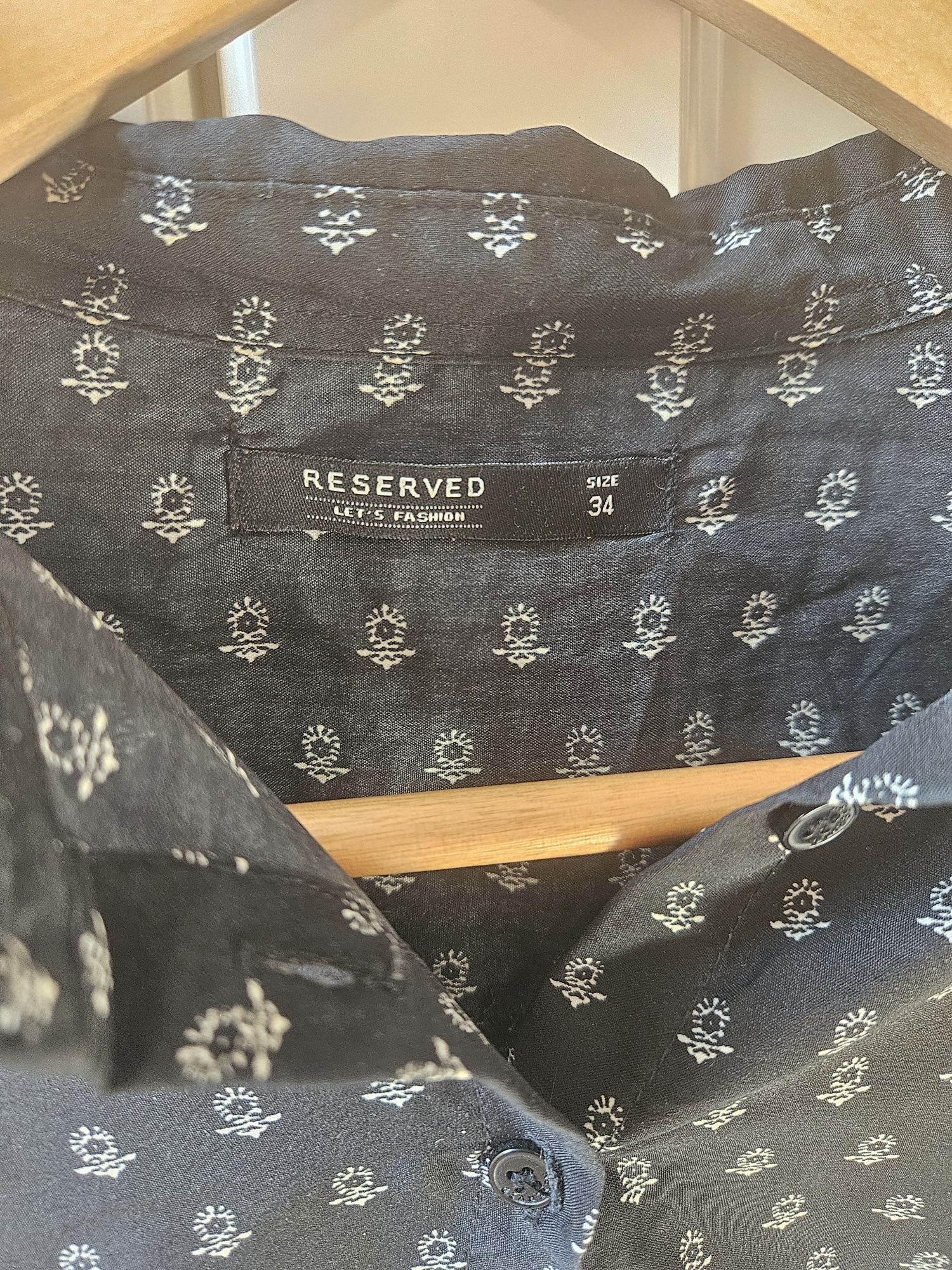 Koszula Reserved czarna 34 XS wzór