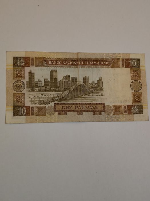 Nota do banco nacional ultramarino de Macau, 10 patadas