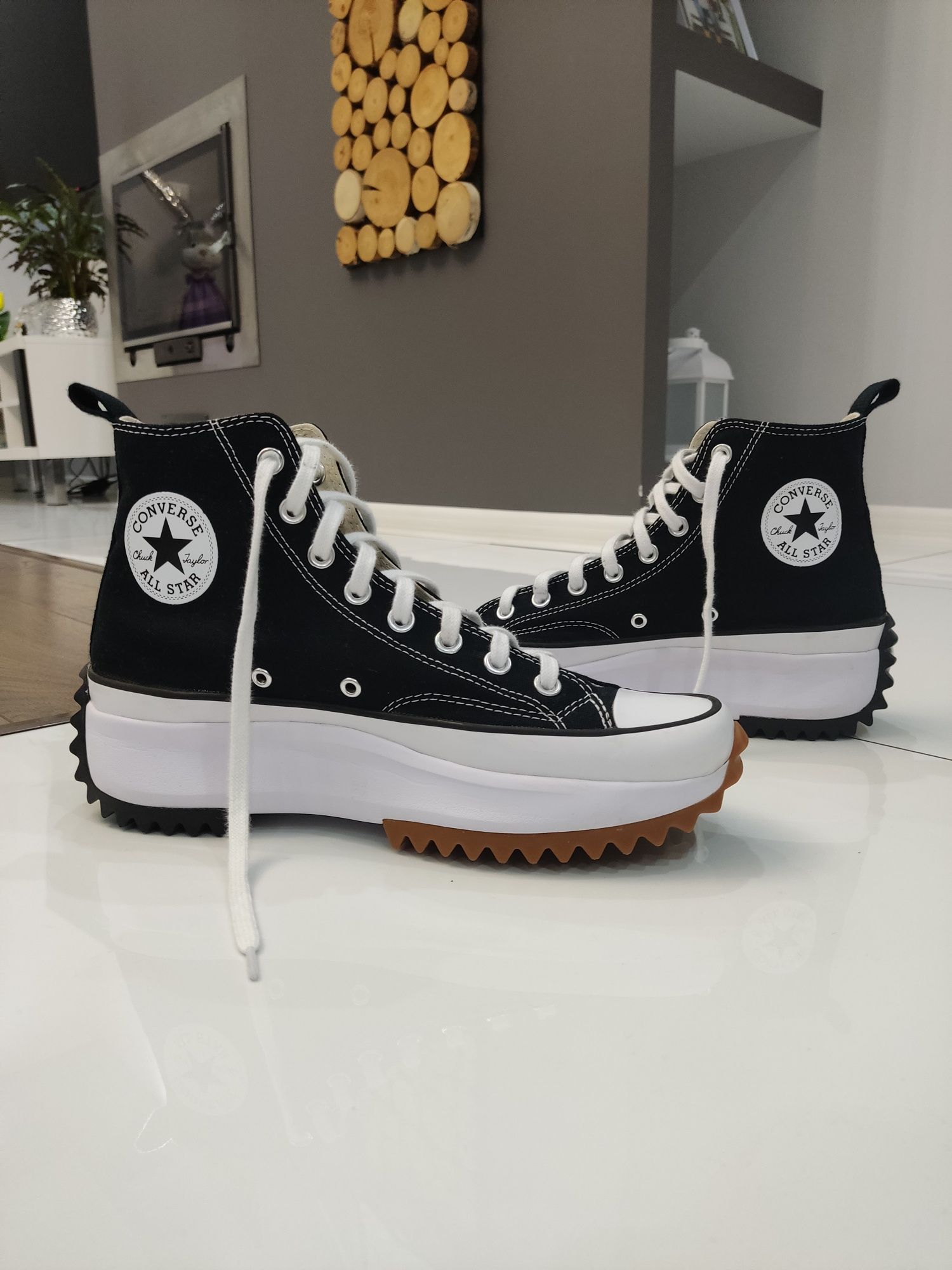 Converse run star hike hi Conversy czarne długie na platformie r.37