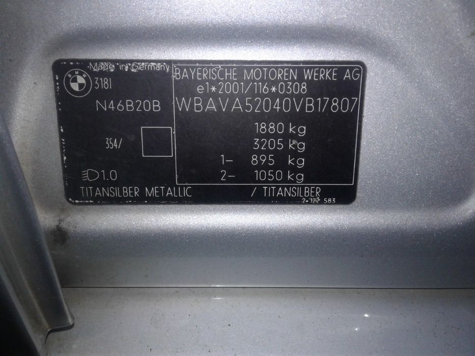 BMW 118i 120 318i 320i E87 E90 E91 E92 Silnik 2.0 N46B20B Goła Głowica