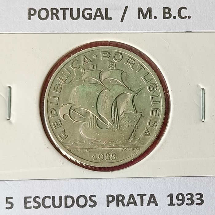 3 Moedas  5 Escudos Prata da 2ª República Portuguesa ( Emissão Anual)