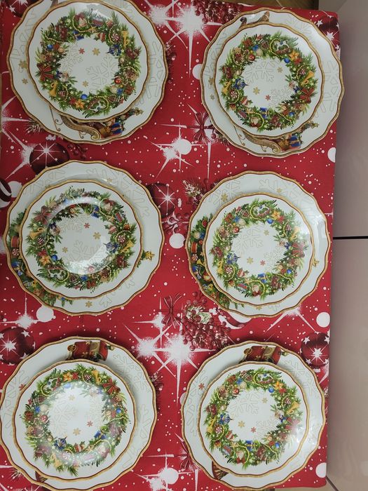 Новогодняя посуда рождество столовый сервиз на 6 персон