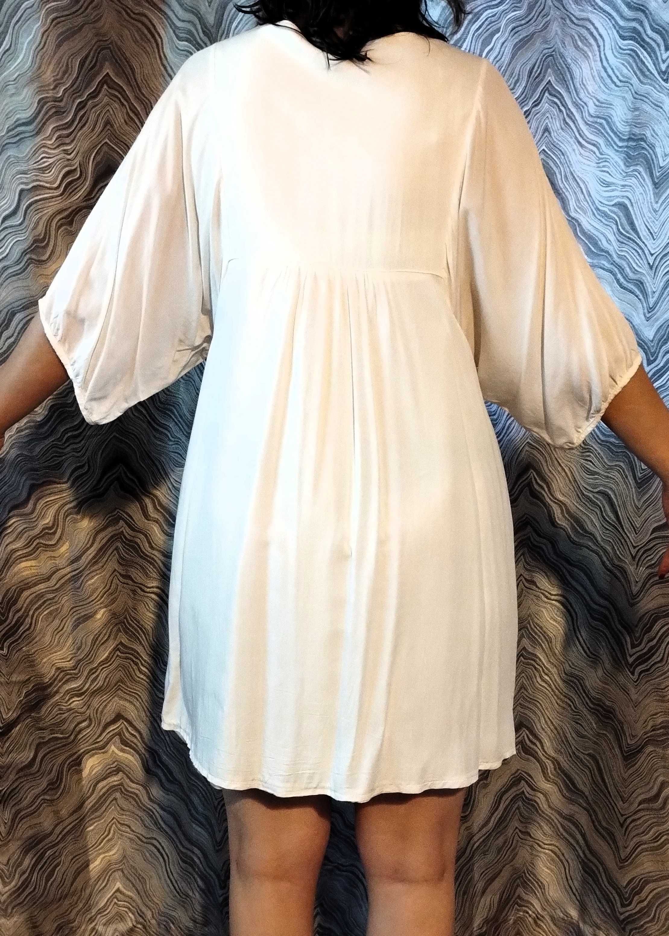 Vestido Grávida Linho Bordado Leve Fresco Verão Tamanho Unico