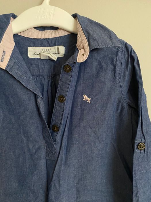 Granatowa sukienka koszulowa ala jeans H&M rozm 98