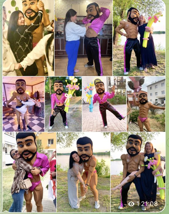 Сердючка ростовая кукла, мулат- стриптизёр кукла