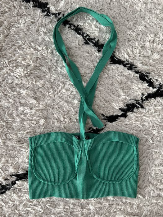Top de malha verde ZARA